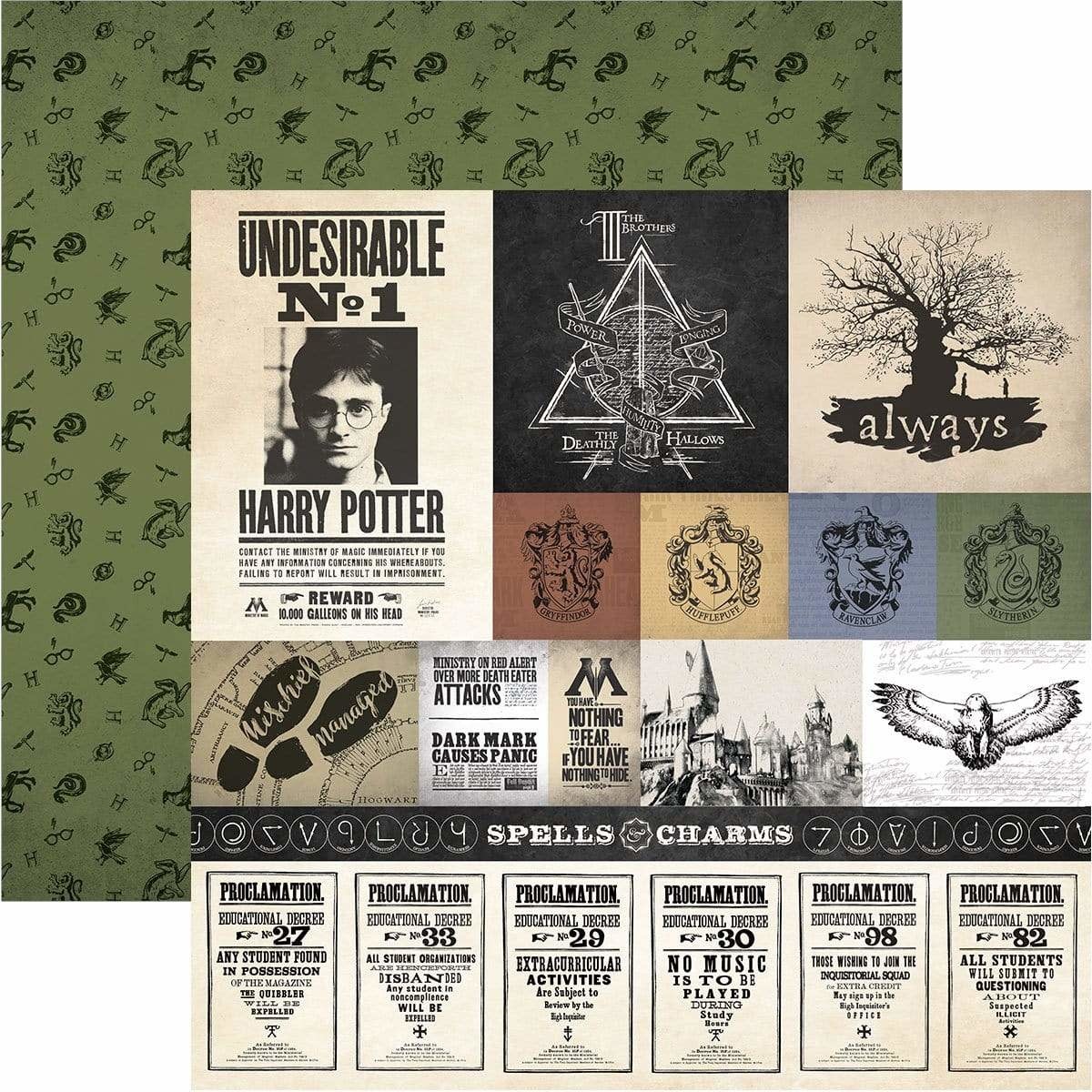 PAPER HOUSE PRODUCTIONS PAPER HOUSE WIZARDING WORLD OF HARRY POTTER PARCHMENT TAGS 12x12 CARDSTOCK