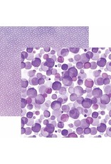 PAPER HOUSE PRODUCTIONS PAPER HOUSE PURPLE WATERCOLOR POLKA DOTS 12X12 CARDSTOCK