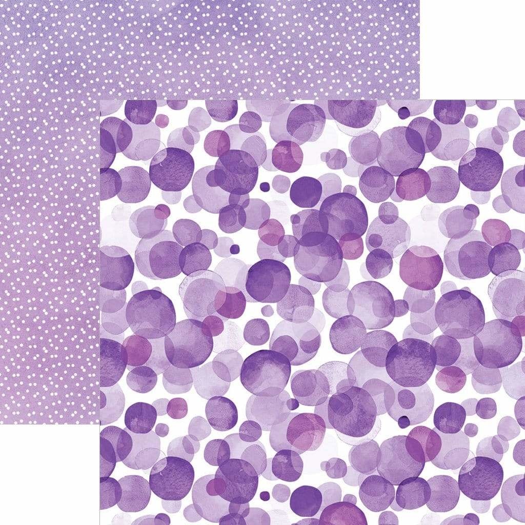 PAPER HOUSE PRODUCTIONS PAPER HOUSE PURPLE WATERCOLOR POLKA DOTS 12X12 CARDSTOCK