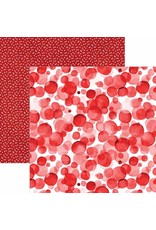PAPER HOUSE PRODUCTIONS PAPER HOUSE RED WATERCOLOR POLKA DOTS 12X12 CARDSTOCK