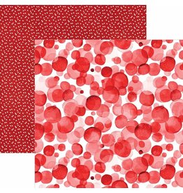 PAPER HOUSE PRODUCTIONS PAPER HOUSE RED WATERCOLOR POLKA DOTS 12X12 CARDSTOCK