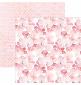 PAPER HOUSE PRODUCTIONS PAPER HOUSE PINK WATERCOLOR POLKA DOTS 12X12 CARDSTOCK