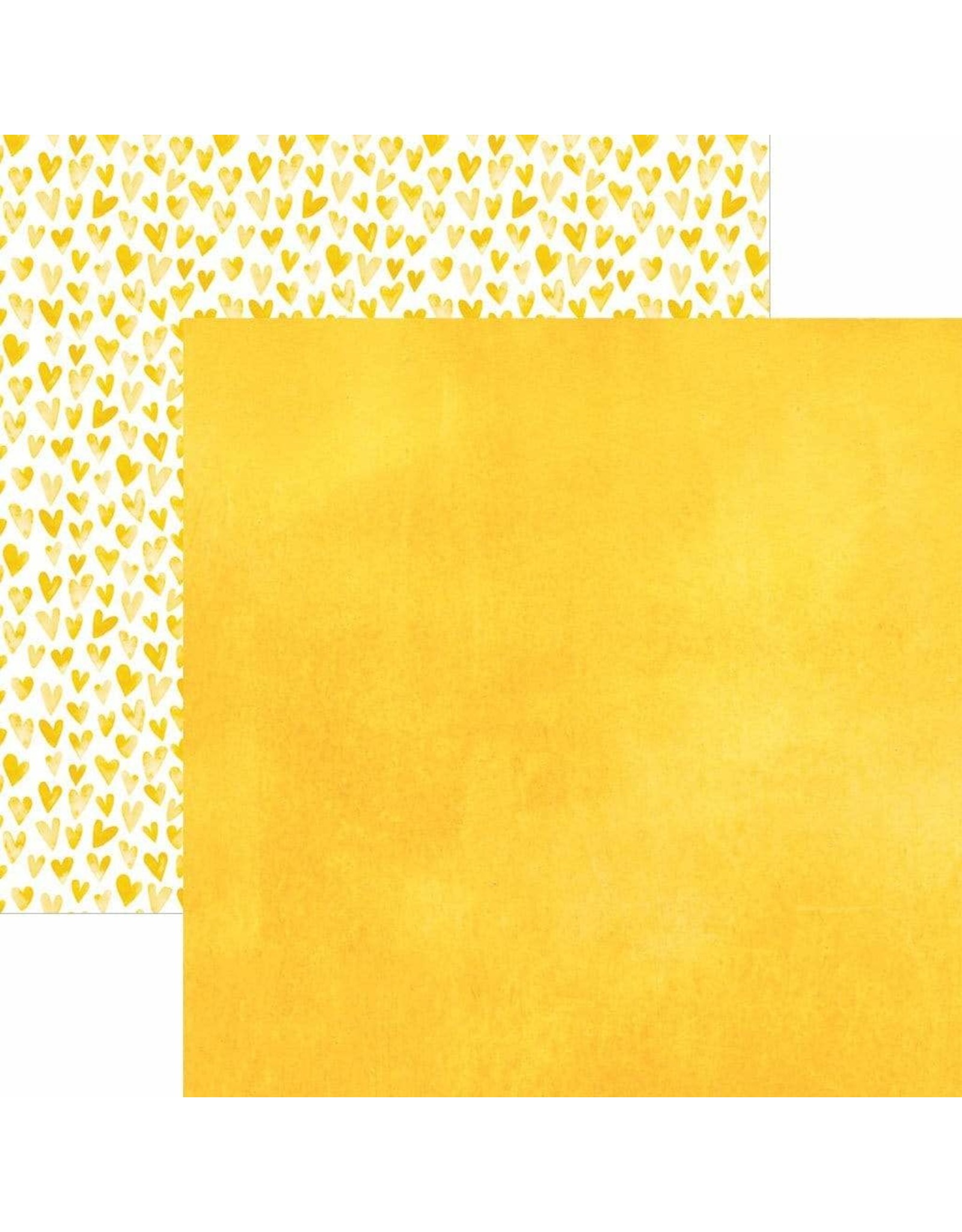 PAPER HOUSE PRODUCTIONS PAPER HOUSE YELLOW WATERCOLOR HEARTS 12X12 CARDSTOCK