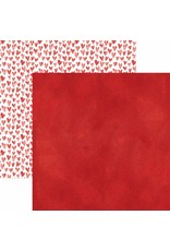 PAPER HOUSE PRODUCTIONS PAPER HOUSE RED WATERCOLOR HEARTS 12X12 CARDSTOCK