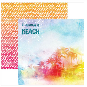 PAPER HOUSE PRODUCTIONS PAPER HOUSE A DAY AT THE BEACH FOIL 12X12 CARDSTOCK