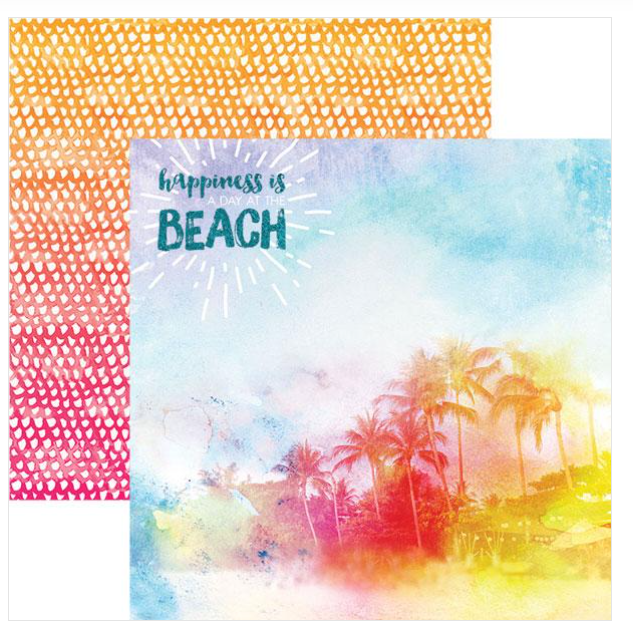 PAPER HOUSE PRODUCTIONS PAPER HOUSE A DAY AT THE BEACH FOIL 12X12 CARDSTOCK