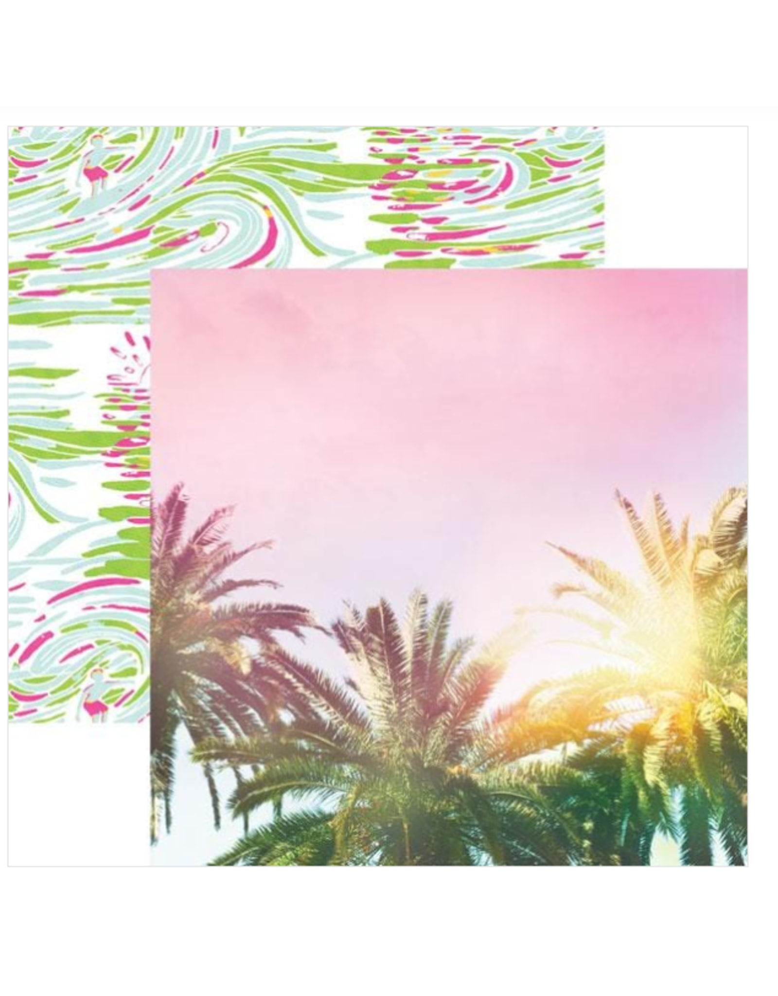 PAPER HOUSE PRODUCTIONS PAPER HOUSE PARADISE FOUND PALM TREES 12X12 CARDSTOCK