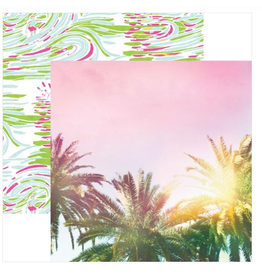PAPER HOUSE PRODUCTIONS PAPER HOUSE PARADISE FOUND PALM TREES 12X12 CARDSTOCK