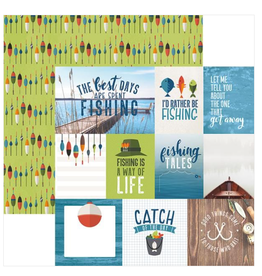 PAPER HOUSE PRODUCTIONS PAPER HOUSE THE GREAT OUTDOORS FISHING TAGS 12X12 CARDSTOCK