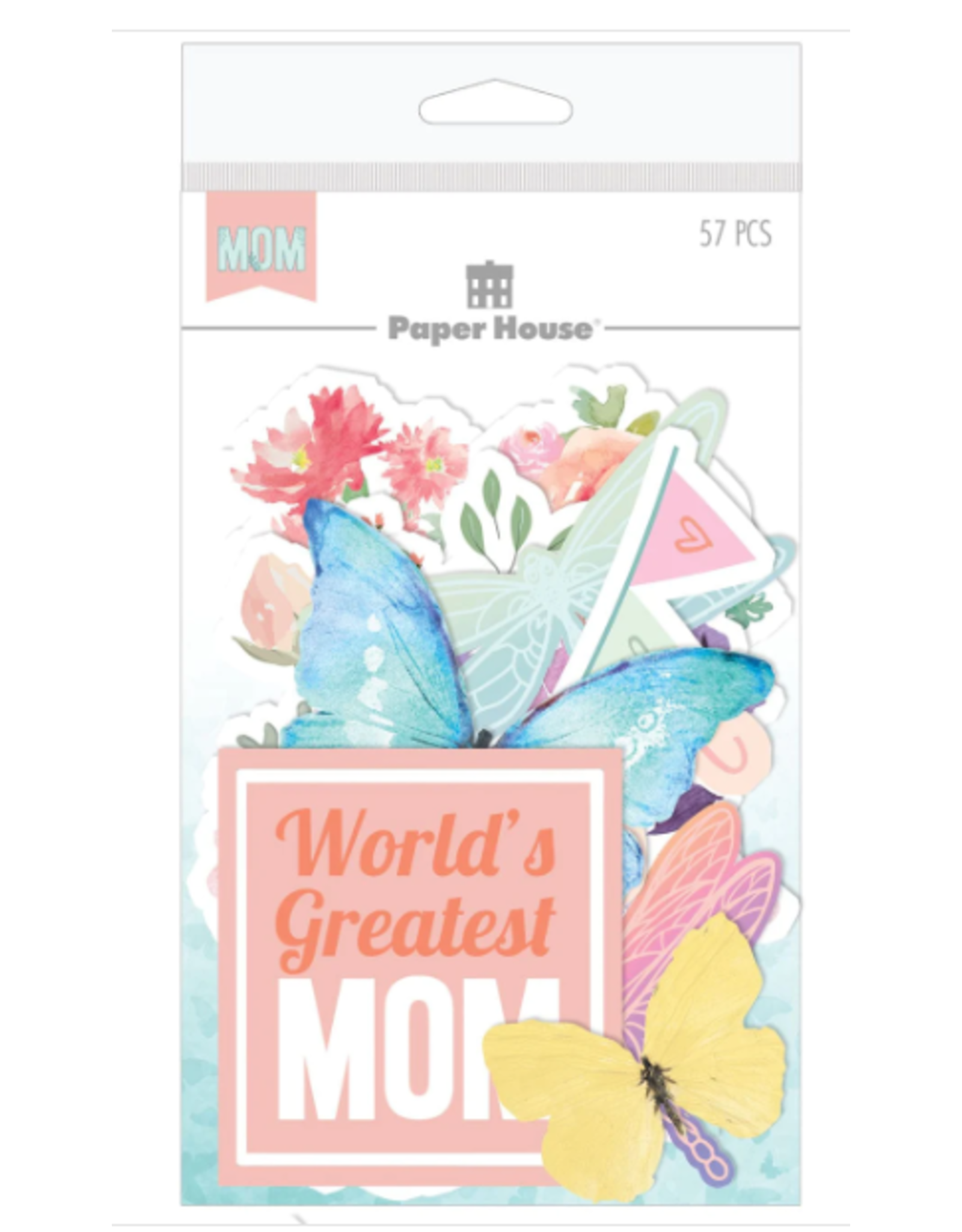 PAPER HOUSE PRODUCTIONS PAPER HOUSE BEST MOM EVER DIE CUTS 57/PK