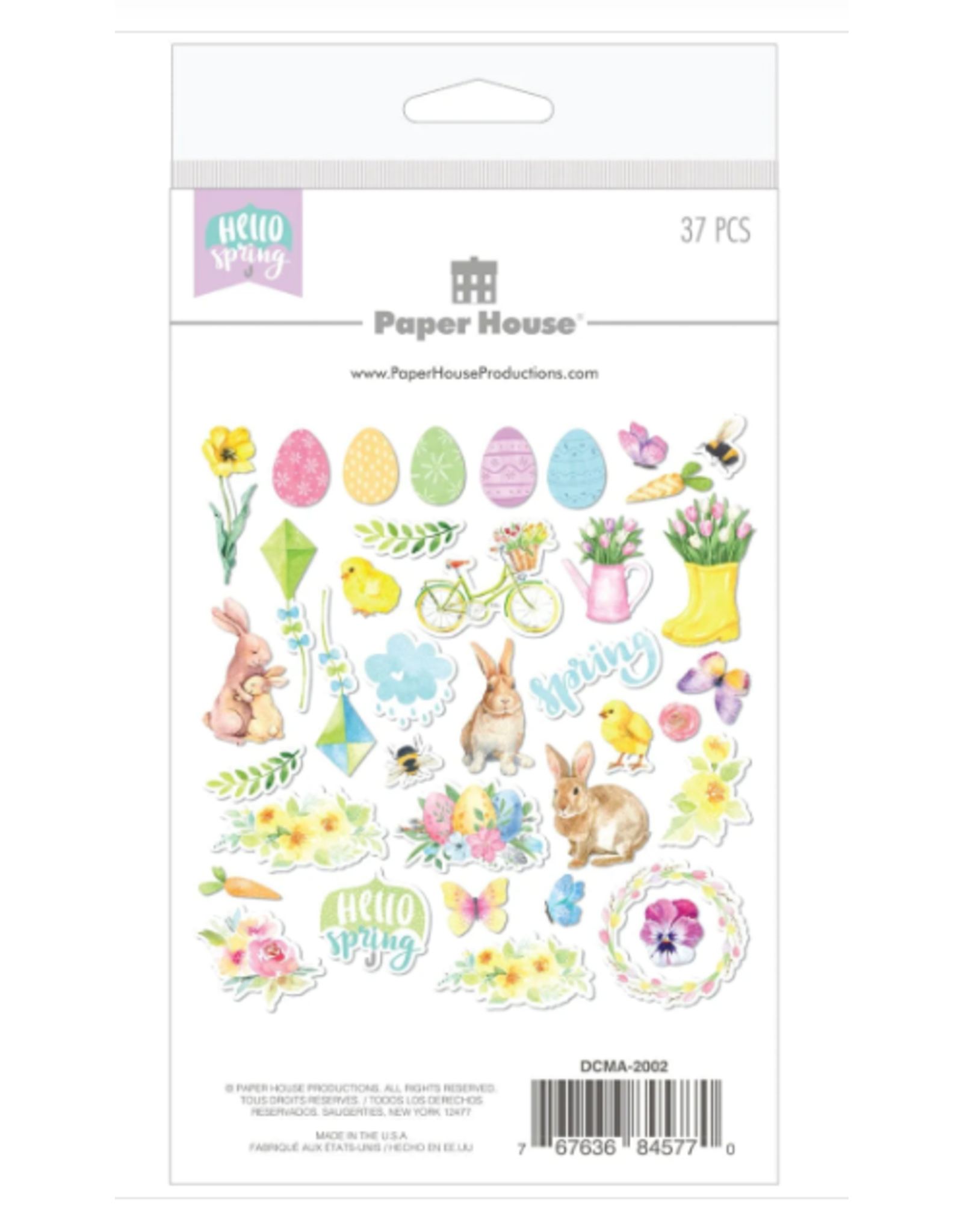 PAPER HOUSE PRODUCTIONS PAPER HOUSE HELLO SPRING DIE CUTS 37/PK