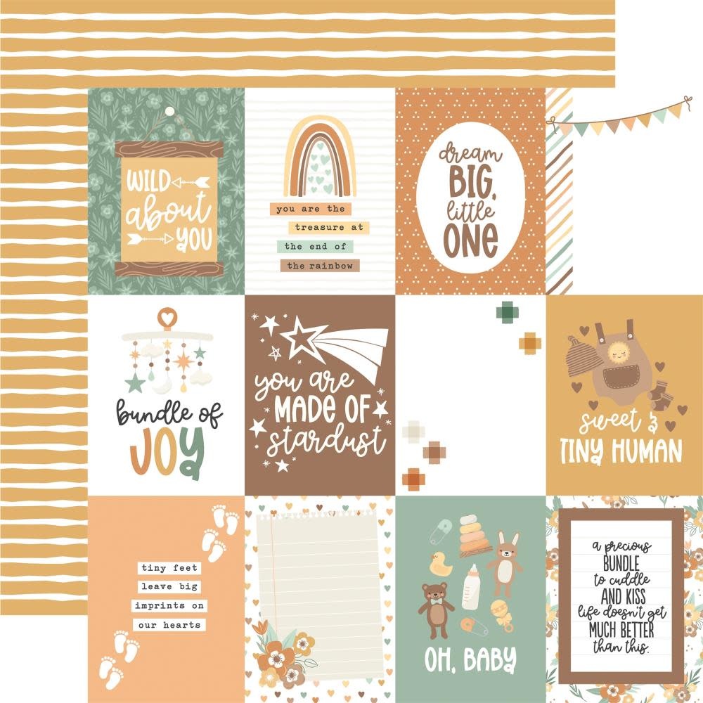ECHO PARK PAPER ECHO PARK OUR BABY 3x4 JOURNALING CARDS 12x12 CARDSTOCK