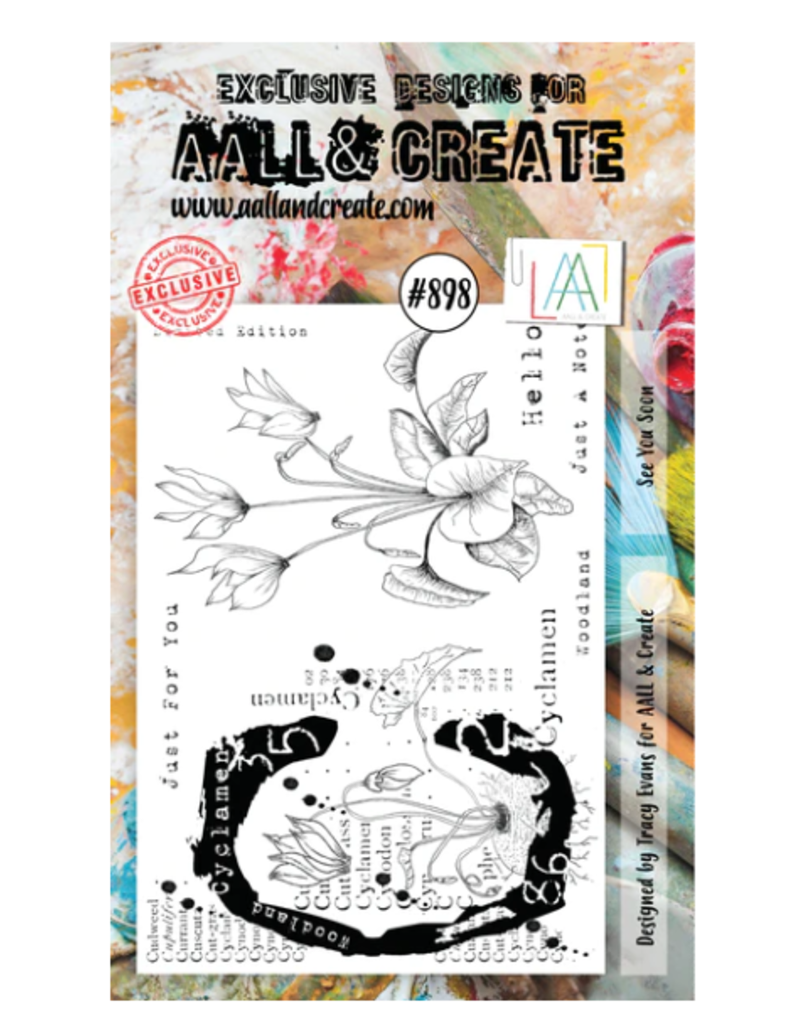 AALL & CREATE AALL & CREATE TRACY EVANS #898 SEE YOU SOON A6 ACRYLIC STAMP SET