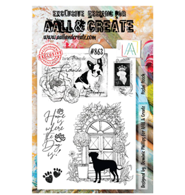 AALL & CREATE AALL & CREATE DOMINIC PHILLIPS #863 POSTAL POOCH A5 ACRYLIC STAMP SET