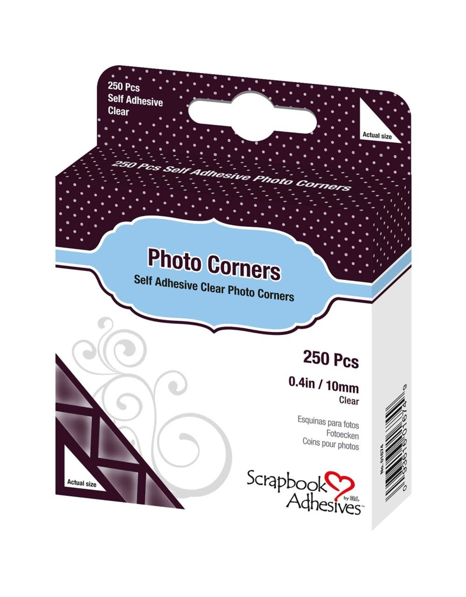 3L SCRAPBOOK ADHESIVES PHOTO CORNERS CLEAR