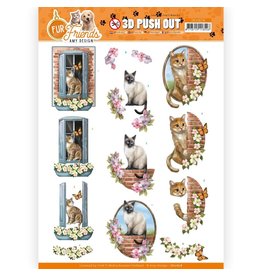 FIND IT FIND IT AMY DESIGN FUR FRIENDS CATS ON THE WALL 3D PUSH-OUT