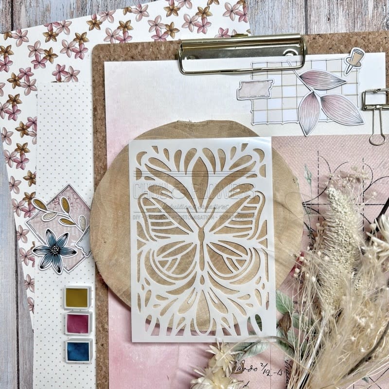 CHOU & FLOWERS CHOU & FLOWERS VICTORIA STREET COLLECTION LES POCHOIRS A6 PAPILLON