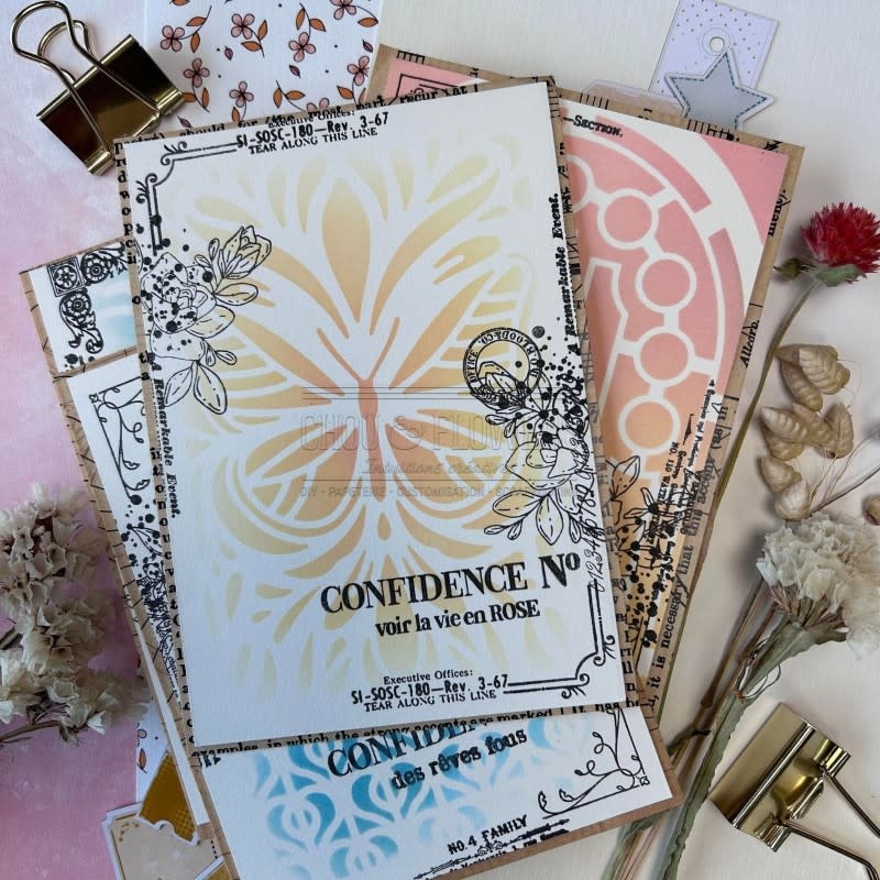 CHOU & FLOWERS CHOU & FLOWERS VICTORIA STREET COLLECTION LES POCHOIRS A6 PAPILLON