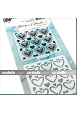 CARABELLE STUDIOS CARABELLE STUDIO BRIGIT KOOPSEN HEARTFUL PATTERN CLING STAMP & STENCIL SET