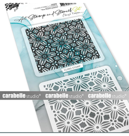 CARABELLE STUDIOS CARABELLE STUDIO BRIGIT KOOPSEN STAR FLOWER PATTERN CLING STAMP & STENCIL SET