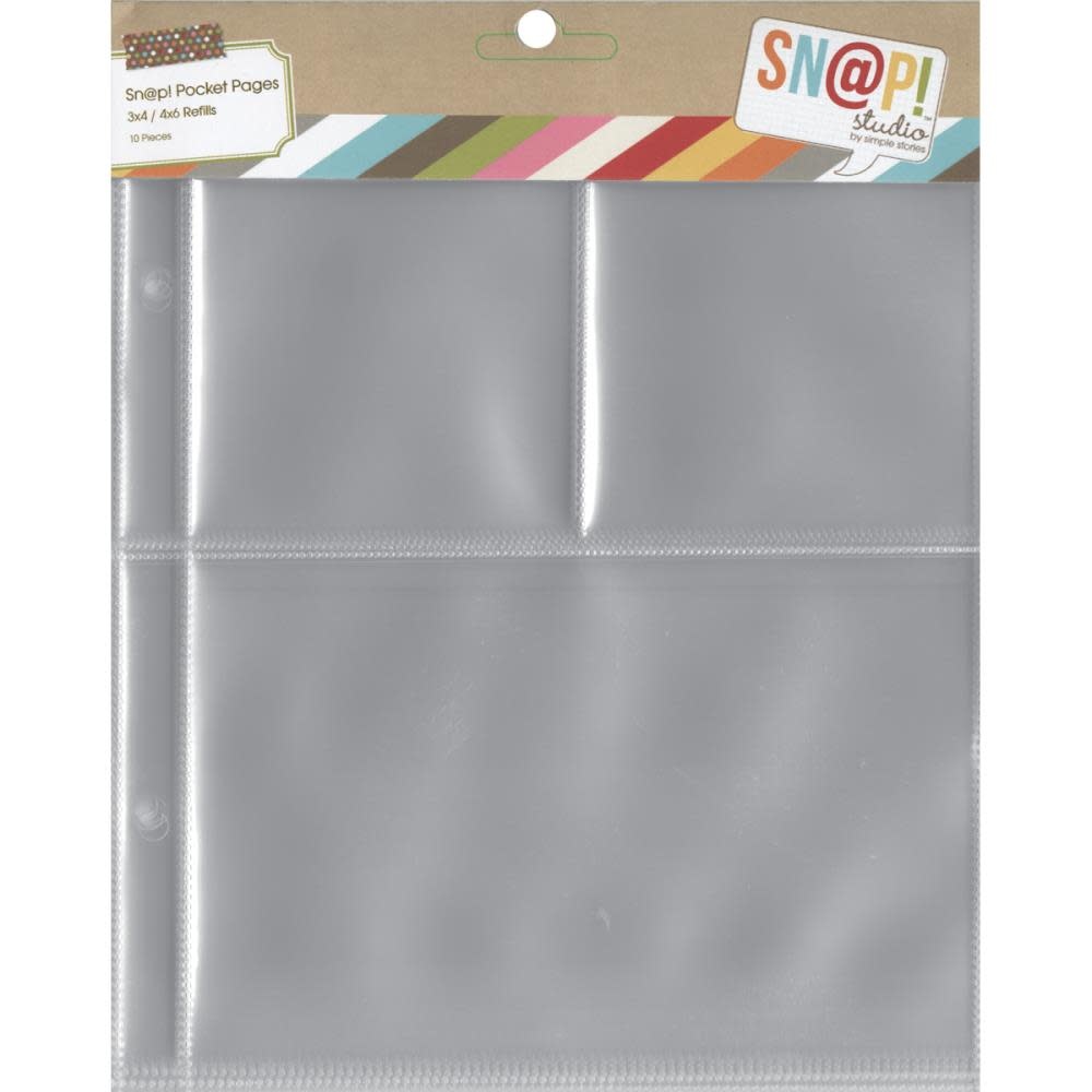 SIMPLE STORIES SIMPLE STORIES SN@P! 6X8 POCKET PAGE 3x4/4x6 REFILLS 10/PK