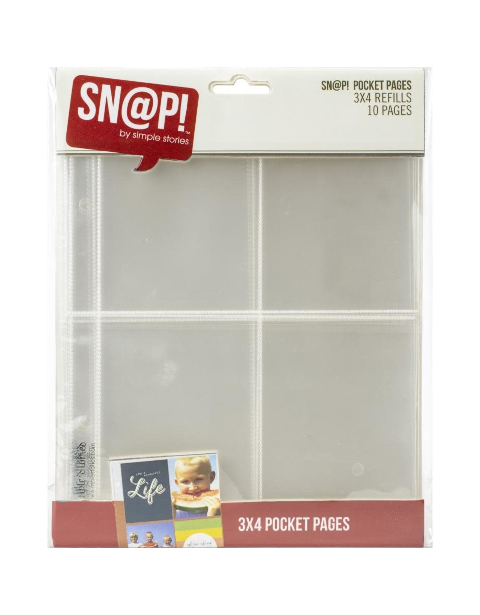 SIMPLE STORIES SIMPLE STORIES SN@P! POCKET PAGES REFILLS 3X4 POCKETS 10PK