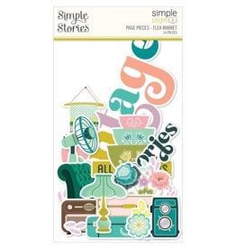 SIMPLE STORIES SIMPLE STORIES SIMPLE PAGES FLEA MARKET PAGE PIECES 16/PK