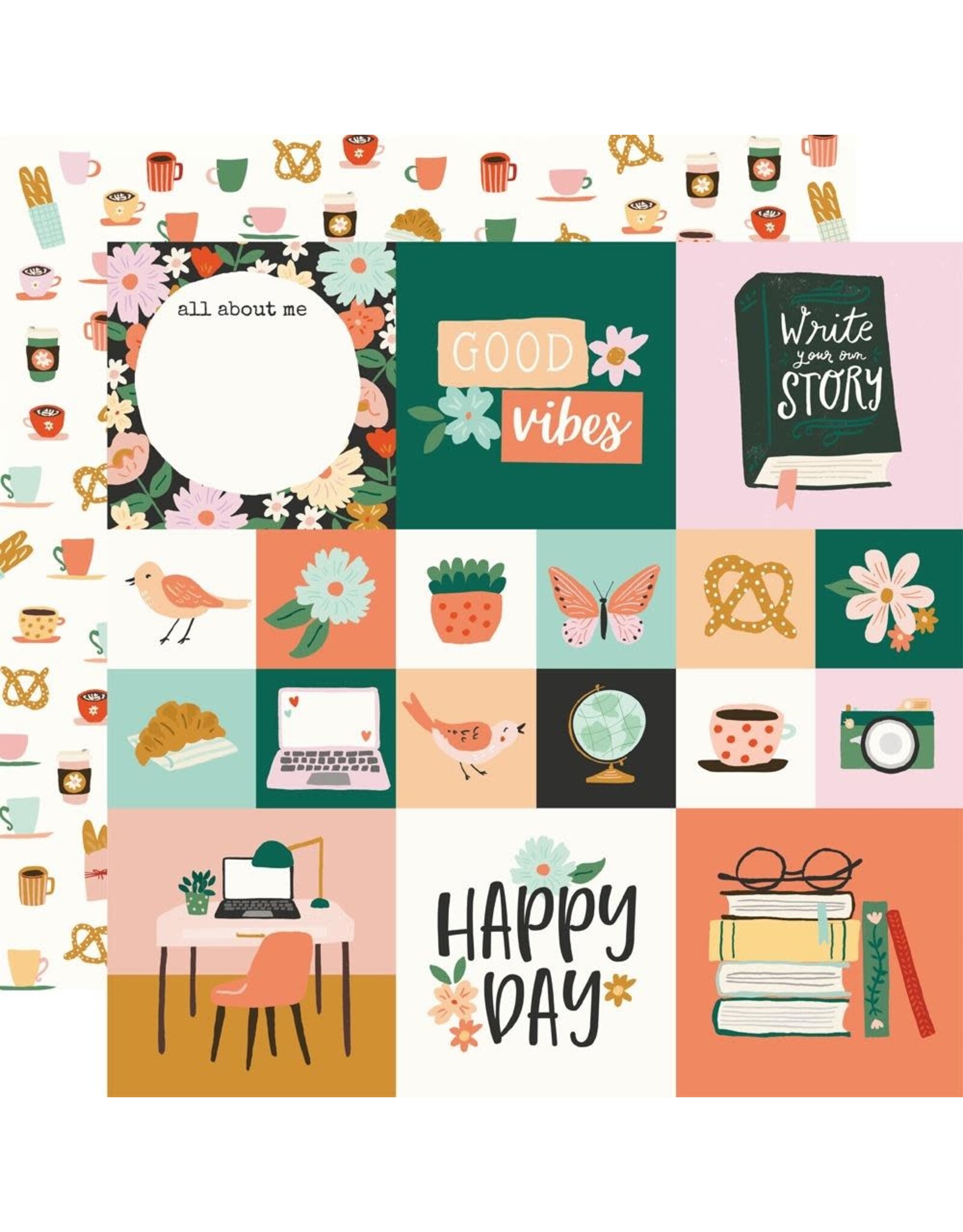 SIMPLE STORIES SIMPLE STORIES MY STORY 2x2/4x4 ELEMENTS 12x12 CARDSTOCK