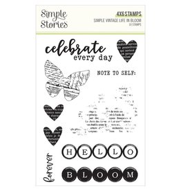 SIMPLE STORIES SIMPLE STORIES SIMPLE VINTAGE LIFE IN BLOOM 4x6 CLEAR STAMP SET