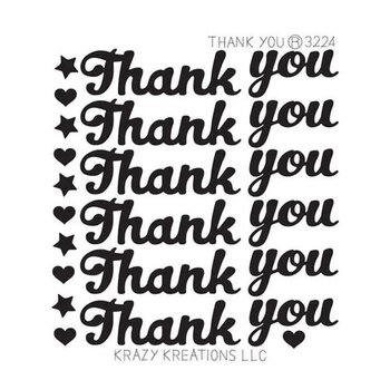 KRAZY KREATIONS THANK YOU DOUBLE STICK STICKERS