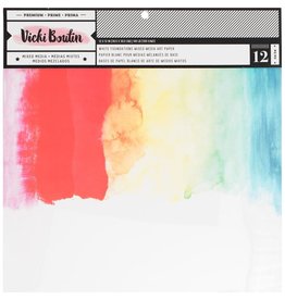 AMERICAN CRAFTS AMERICAN CRAFTS VICKI BOUTIN WHITE FOUNDATIONS MIXED MEDIA ART PAPER 12 SHEETS