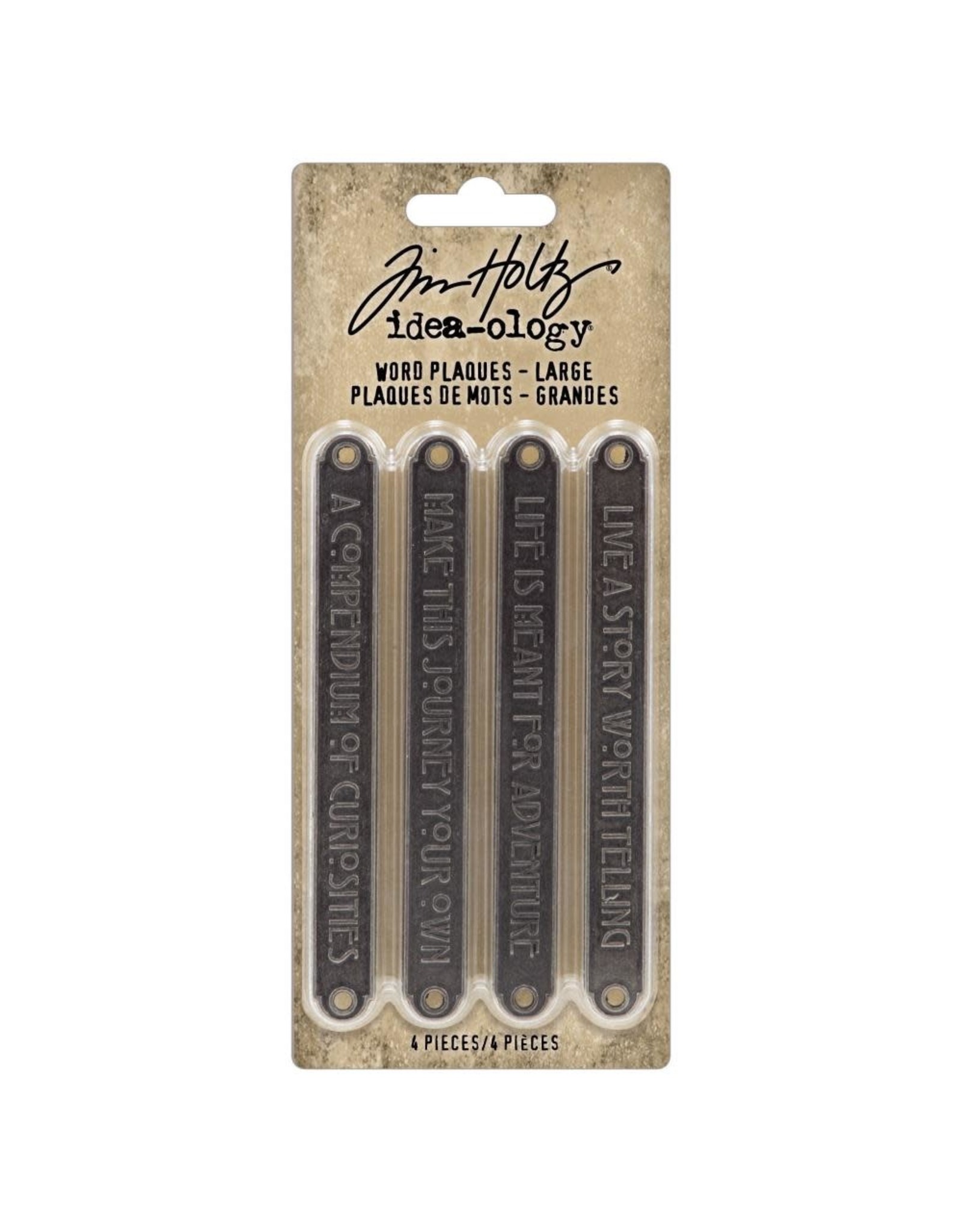 ADVANTUS TIM HOLTZ IDEA-OLOGY LARGE METAL WORD PLAQUES 4/PK