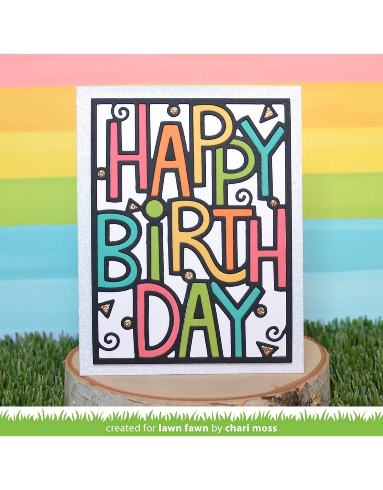 LAWN FAWN LAWN FAWN GIANT OUTLINED HAPPY BIRTHDAY: PORTRAIT DIE
