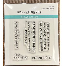 SPELLBINDERS SPELLBINDERS CRAFTERS HOME EXCLUSIVE SOUHAITS D'AMITIÉ 3x3 CLEAR STAMP SET