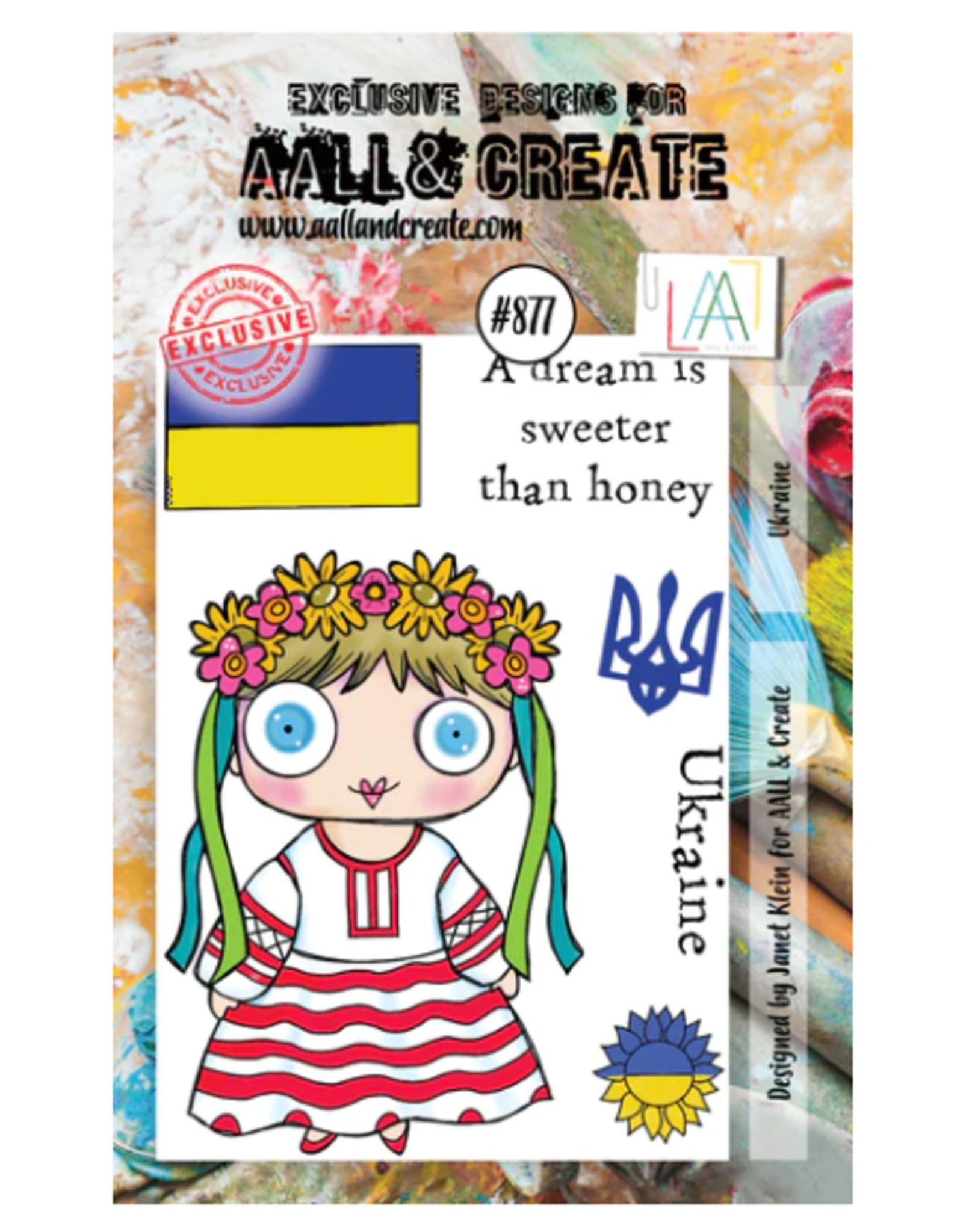 AALL & CREATE AALL & CREATE JANET KLEIN #877 UKRAINE A7 ACRYLIC STAMP SET