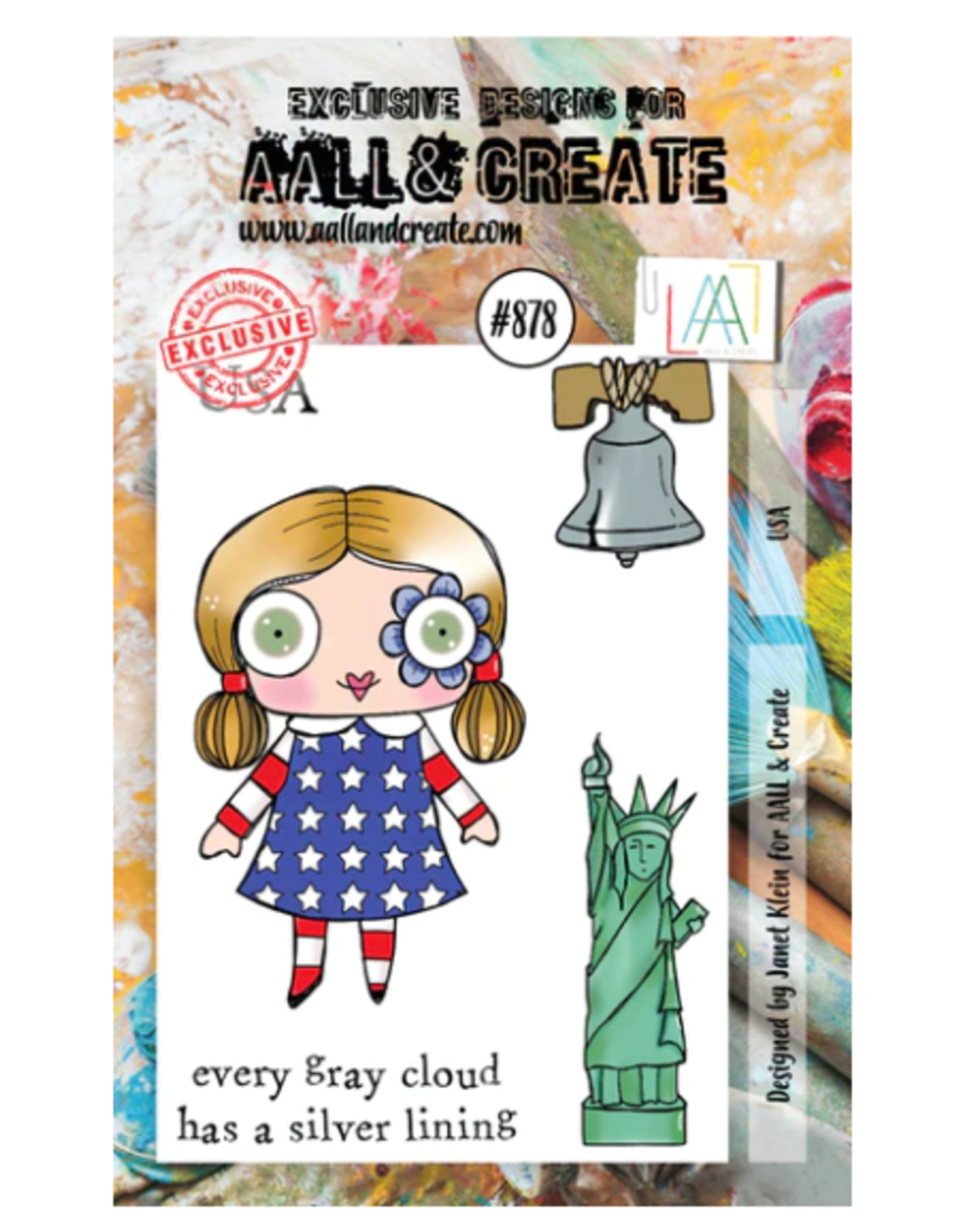 AALL & CREATE AALL & CREATE JANET KLEIN #878 USA A7 ACRYLIC STAMP SET