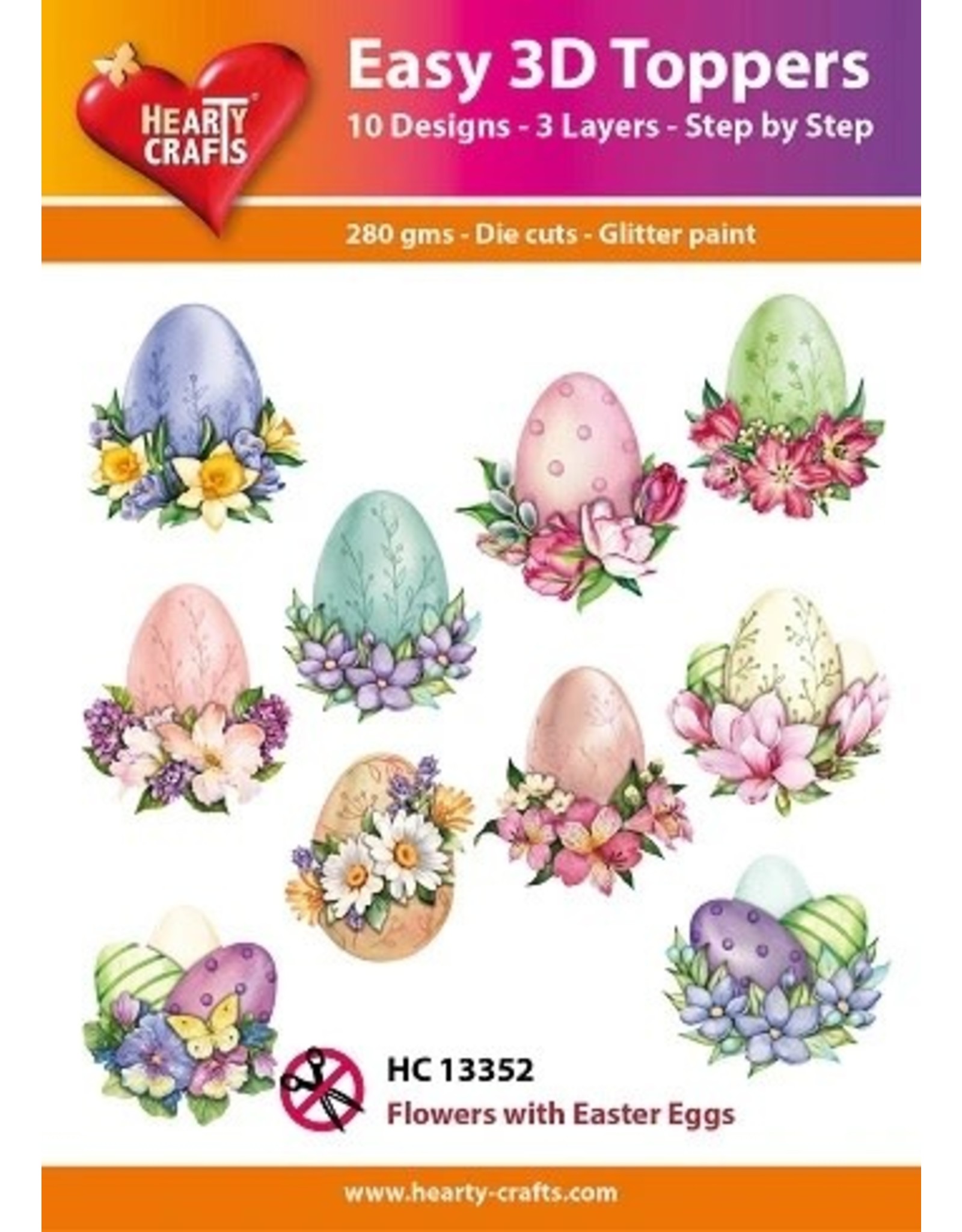 HEARTY CRAFTS HEARTY CRAFTS FLOWERS WITH EASTER EGGS EASY 3D TOPPERS