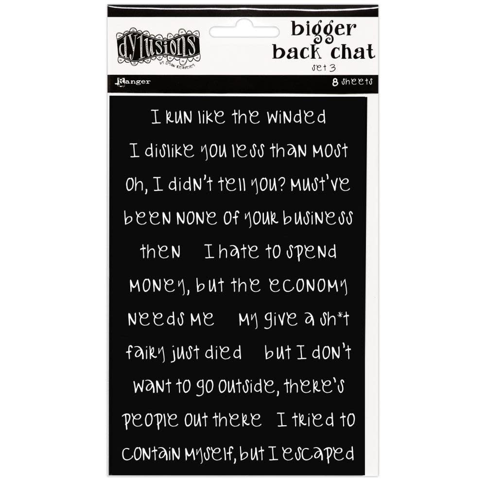 RANGER DYLUSIONS BIGGER BACK CHAT STICKERS BLACK SET #3