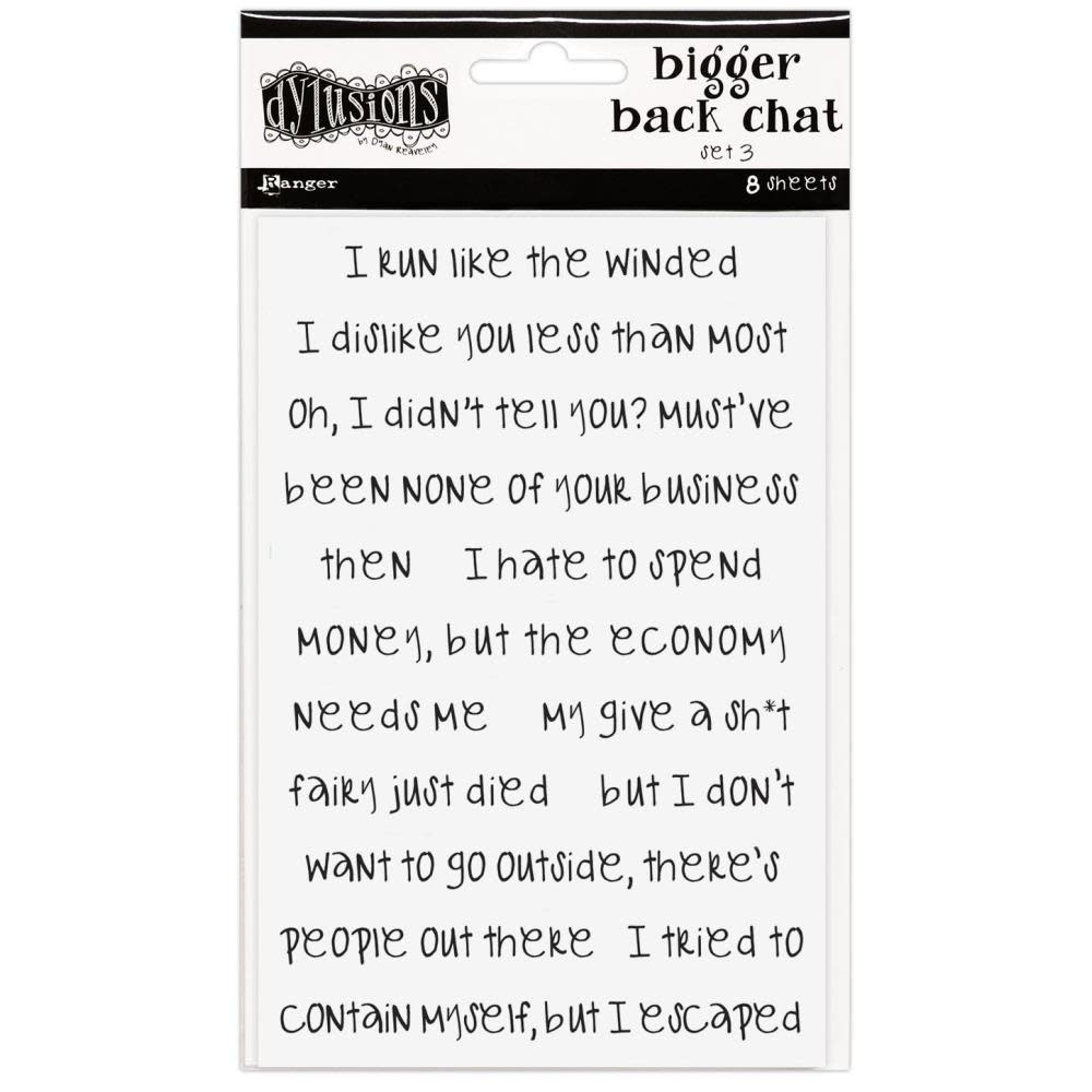 RANGER DYLUSIONS BIGGER BACK CHAT STICKERS WHITE SET #3