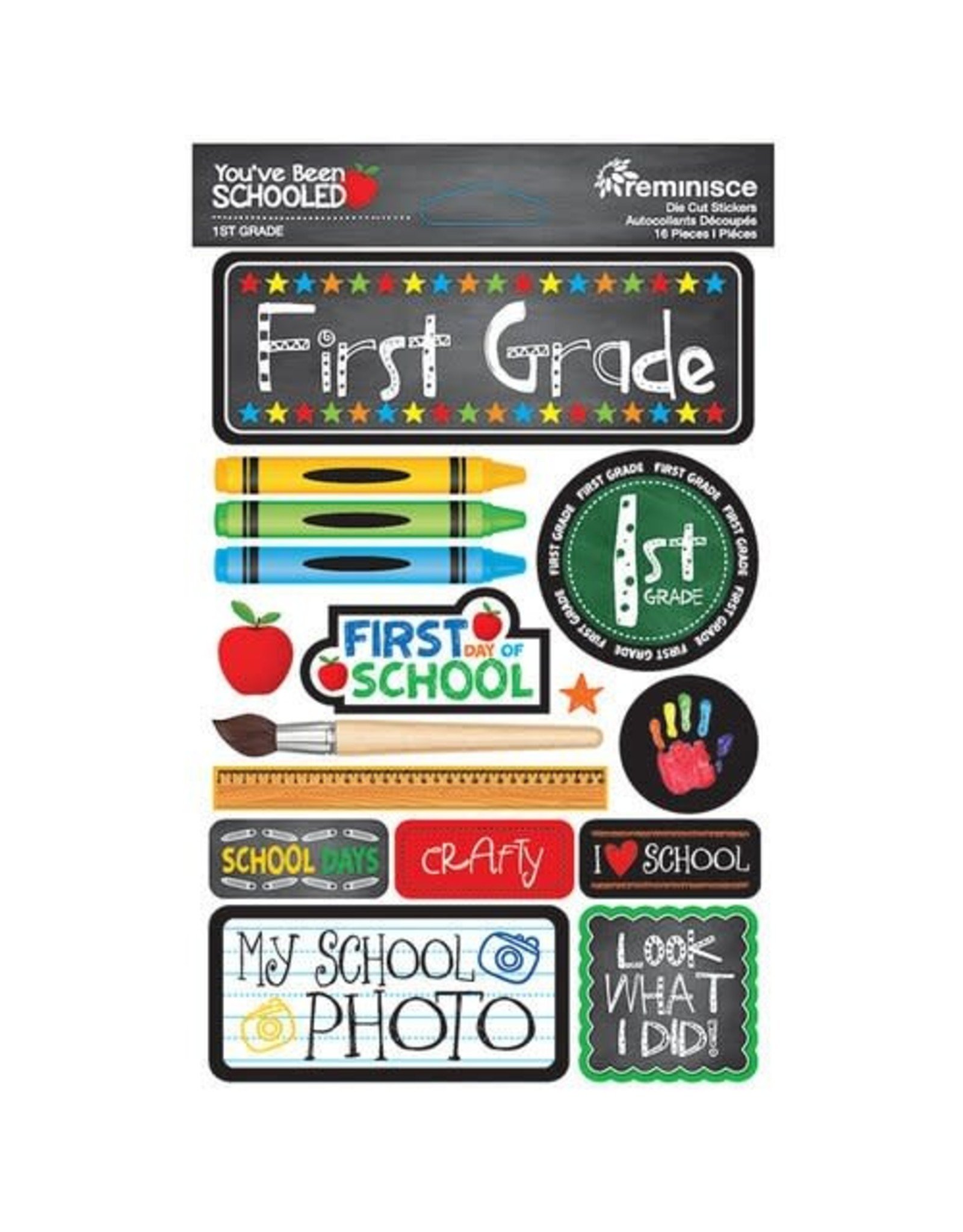 REMINISCE REMINISCE YOU'VE BEEN SCHOOLED FIRST GRADE 3D STICKERS