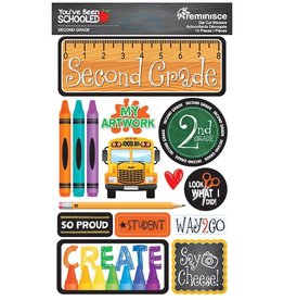 REMINISCE REMINISCE YOU'VE BEEN SCHOOLED SECOND GRADE 3D STICKERS