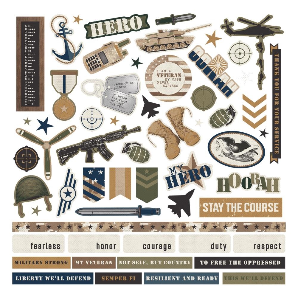 PHOTOPLAY PAPER PHOTOPLAY TRACI SMITH THE BRAVE 12x12 ELEMENT STICKERS
