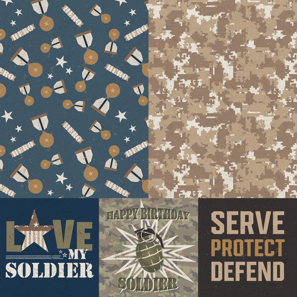 PHOTOPLAY PAPER PHOTOPLAY TRACI SMITH THE BRAVE CAMO 12x12 CARDSTOCK
