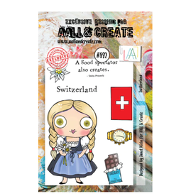 AALL & CREATE AALL & CREATE JANET KLEIN #892 SWITZERLAND A7 ACRYLIC STAMP SET