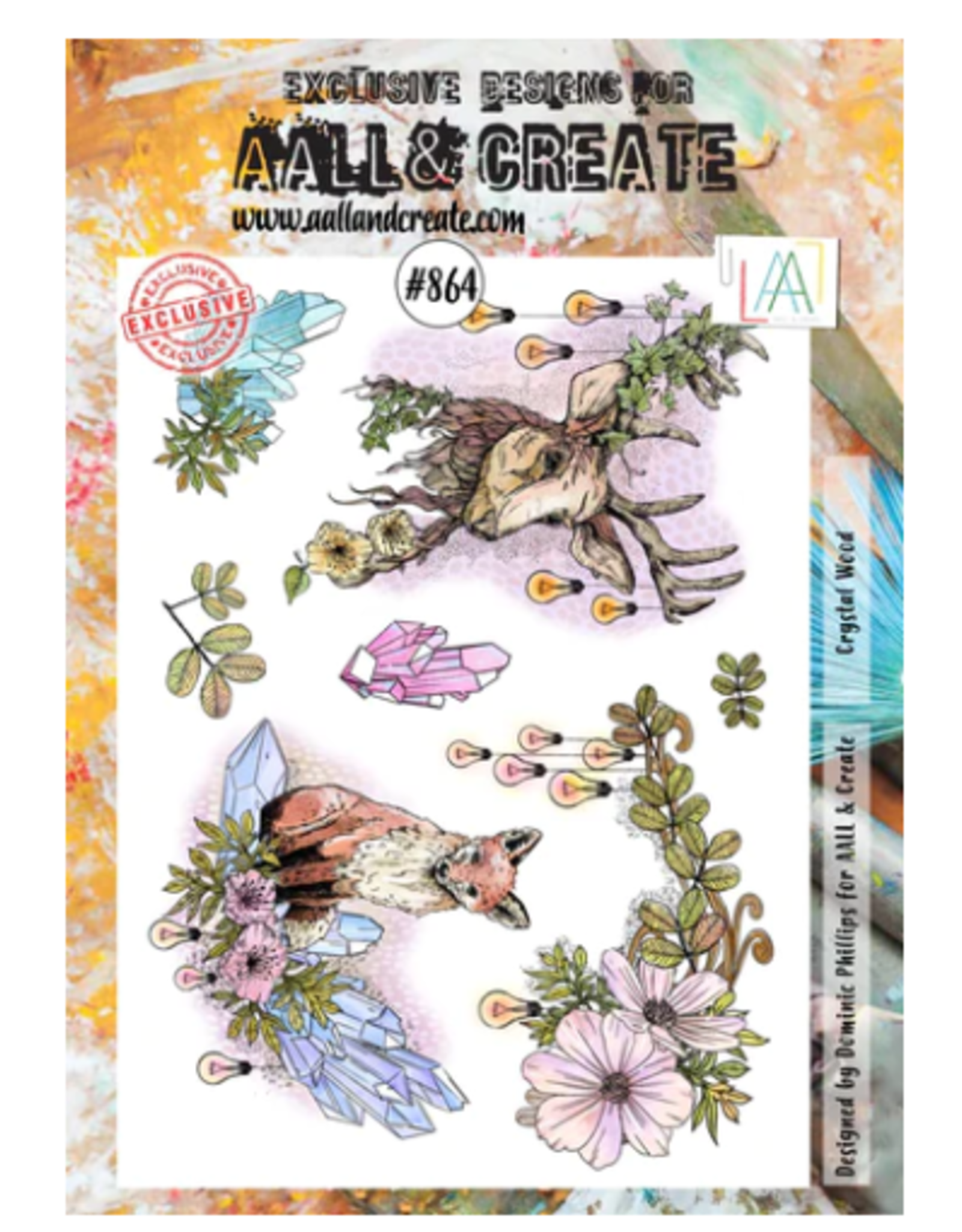 AALL & CREATE AALL & CREATE DOMINIC PHILIPS #864 CRYSTAL WOOD A4 ACRYLIC STAMP SET