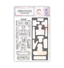 KIRELCRAFT LOVE IN THE MOON UNE SI BELLE NATURE - CLIPS CLEAR STAMP & DIE SET