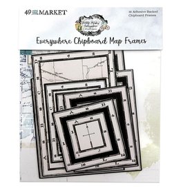 49 AND MARKET 49 AND MARKET VINTAGE ARTISTRY EVERYWHERE CHIPBOARD MAP FRAMES 16 PIECES