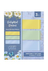 CRAFTERS COMPANION CRAFTERS COMPANION NATURE'S GARDEN DELIGHTFUL DAISIES COLLECTION SEAM BINDING RIBBONS3/PK