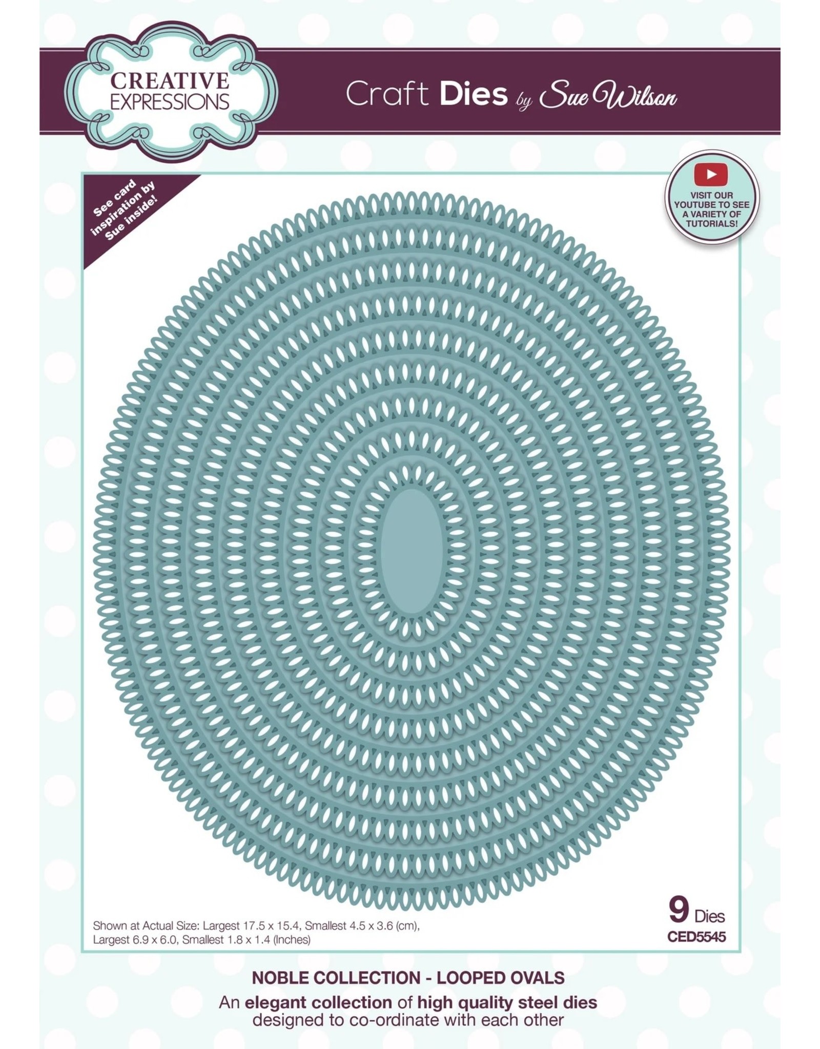 CREATIVE EXPRESSIONS CREATIVE EXPRESSIONS SUE WILSON NOBLE COLLECTION-LOOPED OVALS DIE SET