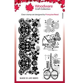 WOODWARE CRAFT COLLECTION WOODWARE CRAFT COLLECTION FRANCOISE READ SEW LITTLE TIME CLEAR STAMP SET